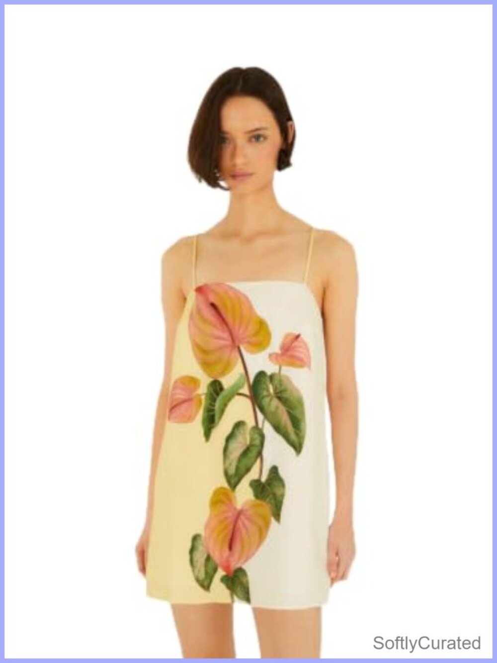 FARM Rio Anthurium Square Neck Mini Dress Tropical Vacation